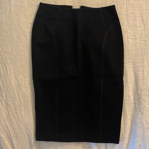 Black Pencil Skirt with Zipper detail down the back. Comfortable and chic.